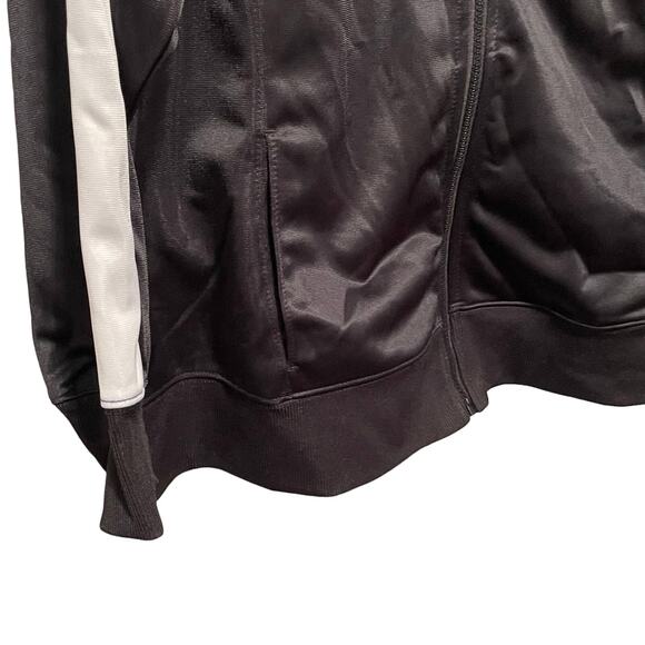 Fila Plus Size Striped Track Jacket - Black / White 1x - Picture 3 of 6